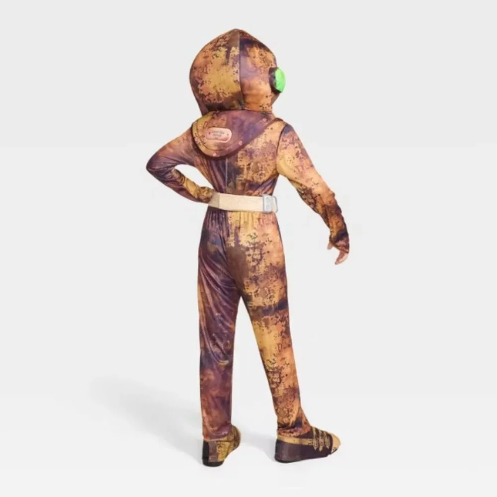 Boys Light Up Deep Sea Diver Halloween Costume 10/12 Unisex Jumpsuit